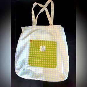 Urban outfitters BDG plaid gingham shopping tote bag w pockets pale colors